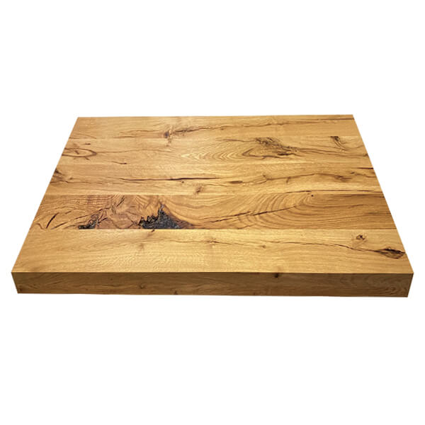 "Tischplatte Eiche Rustikal Extrem, 6 cm stark, aufgedoppelt, Glattkant, geölt, Maße wählbar